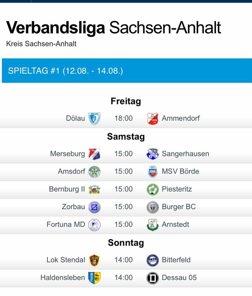Spielplan Verbandsligasaison 2016/2017