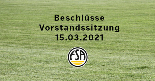 FSA bricht Punktspielbetrieb 2020/21 auf Landesebene ab