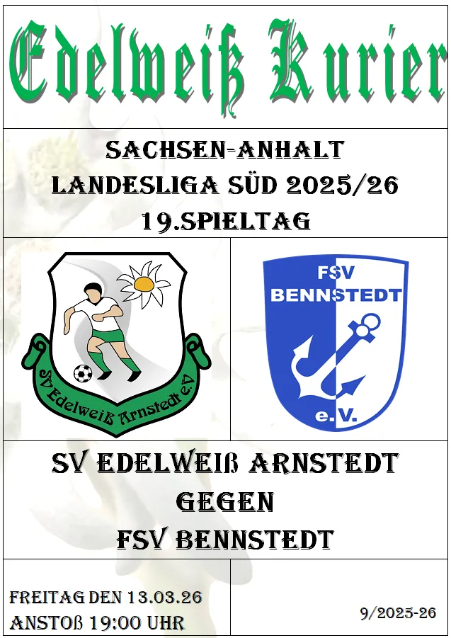 Programmheft 19.Spieltag - FSV Bennstedt