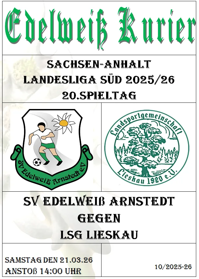 Programmheft 20.Spieltag - LSG Lieskau