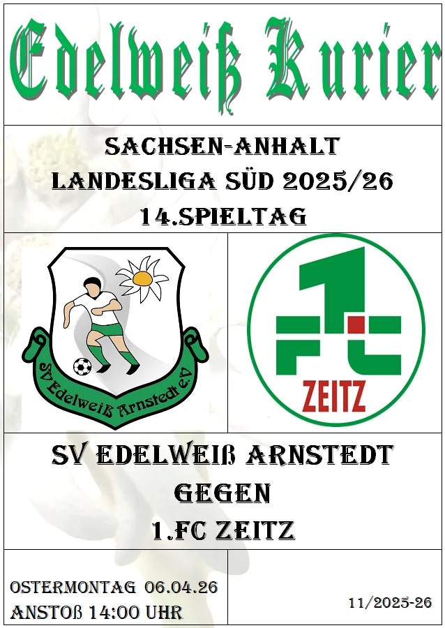 Programmheft 14.Spieltag - 1.FC Zeitz