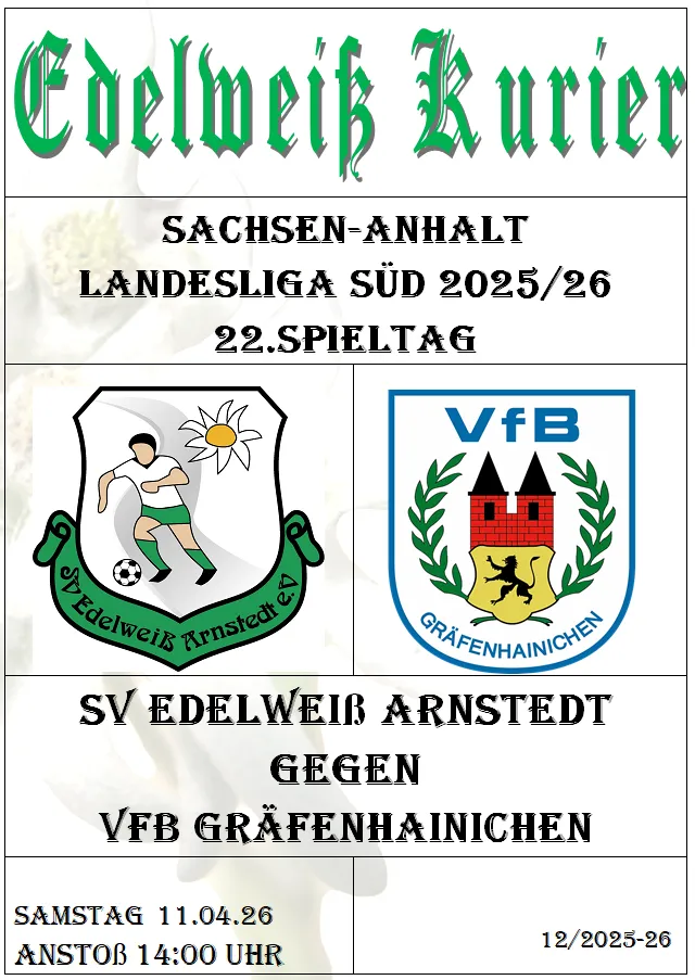 Programmheft 22.Spieltag - VfB Gräfenhainichen