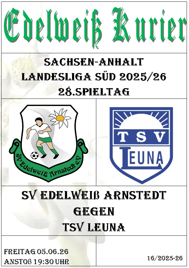 Programmheft 28.Spieltag - TSV Leuna