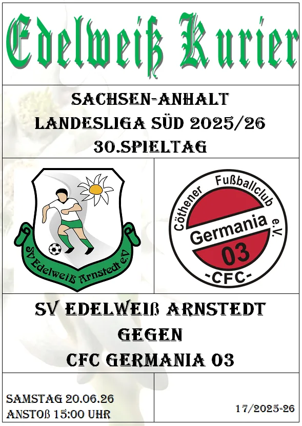 Programmheft 30.Spieltag - CFC Germania 03