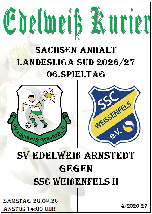 Programmheft 6.Spieltag - SSC Weißenfels II