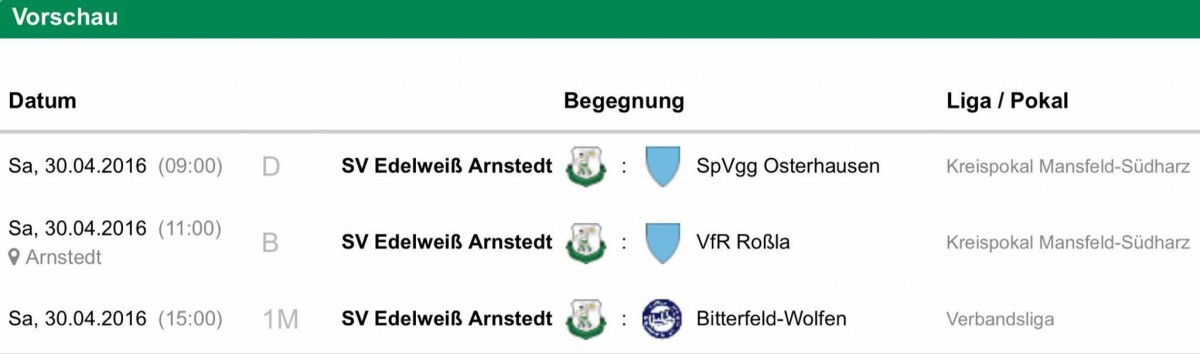 Edelweißer Samstag in Arnstedt