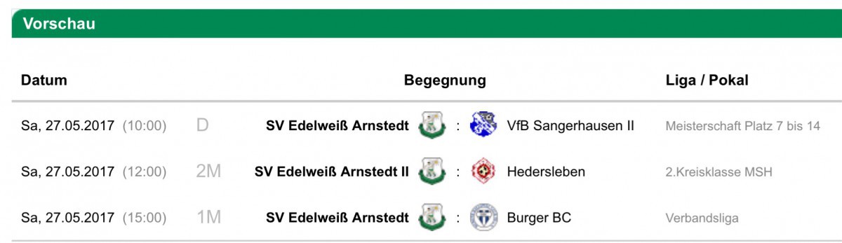 Edelweißer Samstag und Meisterschaftsübergabe in Arnstedt