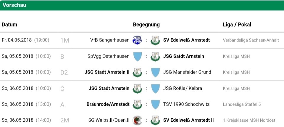 Edelweiße Partien am Wochenende