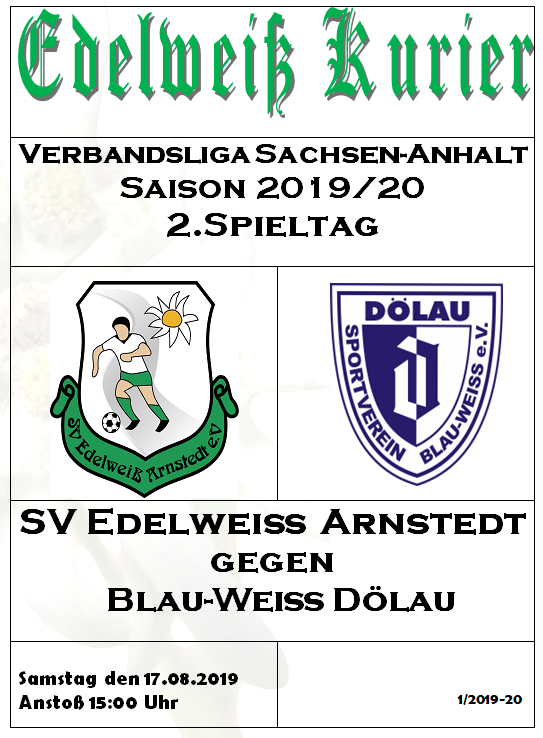 Programmheft Edelweiß Arnstedt gegen Blau-Weiß Dölau