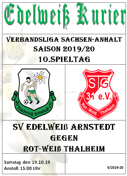 Programmheft Edelweiß Arnstedt gegen Rot-Weiß Thalheim