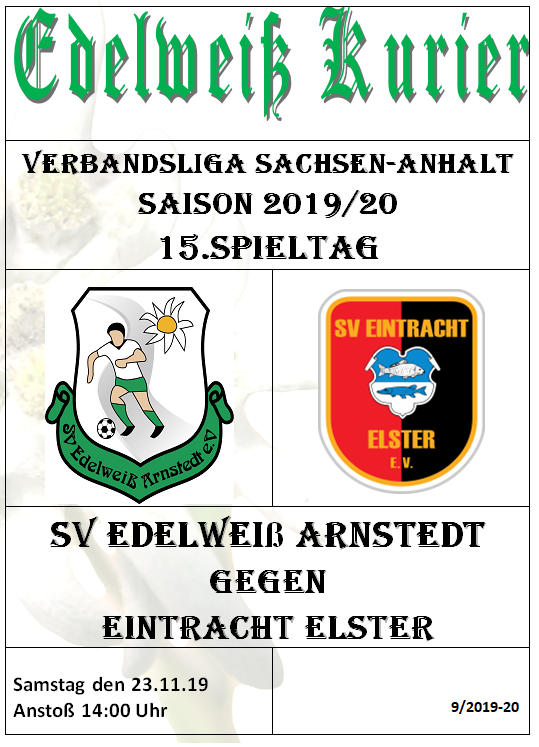 Programmheft Edelweiß Arnstedt gegen Eintracht Elster