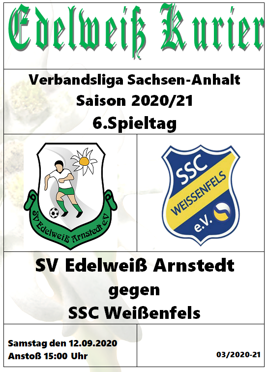 Programmheft gegen SSC Weissenfels