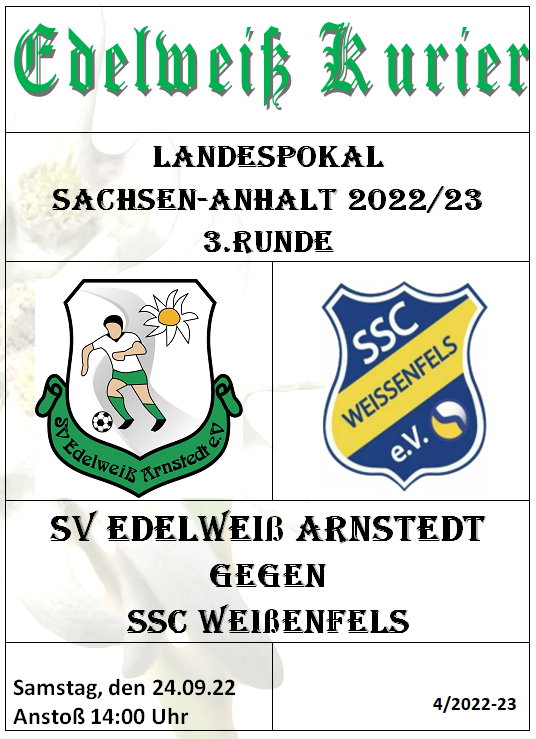 Programmheft 3.Runde Landespokal - SSC Weißenfels