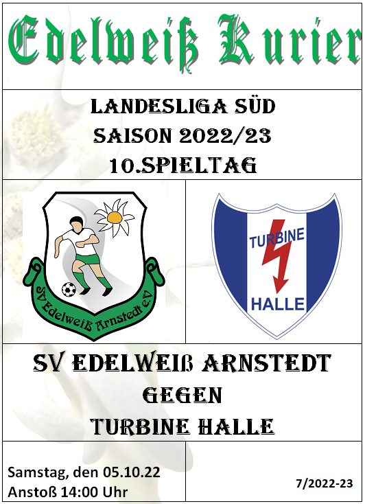 Programmheft 10.Spieltag - Turbine Halle