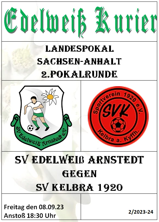 Programmheft 2.Runde Landespokal - SV Kelbra 1920