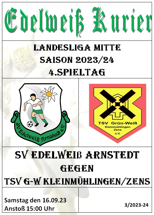 Programmheft 4.Spieltag - TSV G-W Kleinmühlingen/Zens