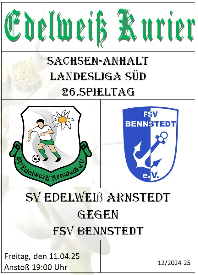 Programmheft 26.Spieltag - FSV Bennstedt