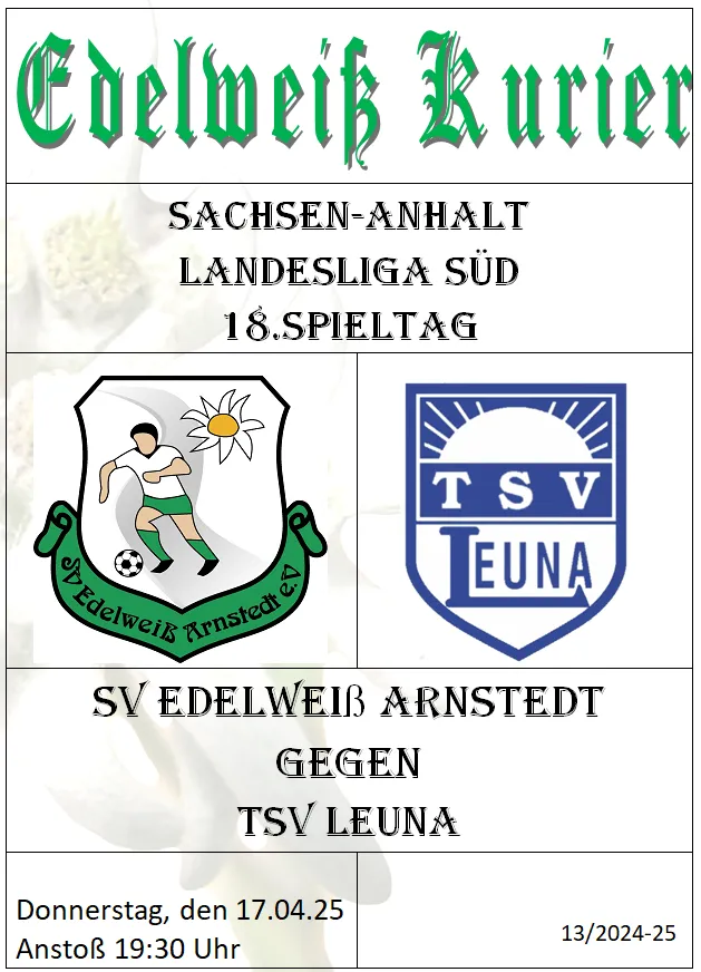 Programmheft 18.Spieltag - TSV Leuna