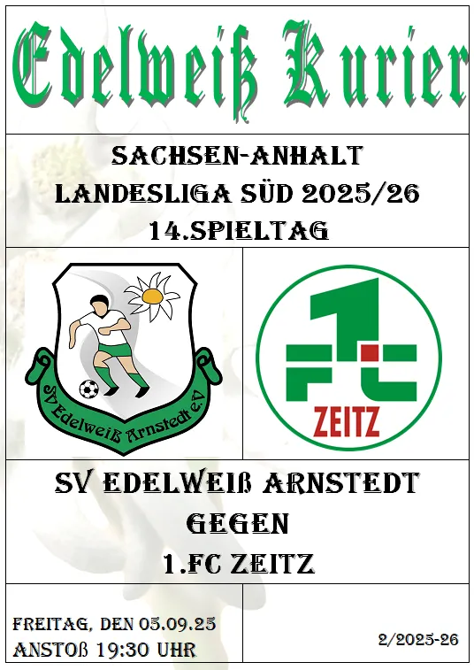 Programmheft 14.Spieltag - 1.FC Zeitz