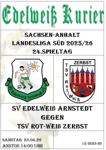 Programmheft 24.Spieltag - TSV Rot Weiss Zerbst