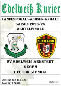 Programmheft Landespokal Achtelfinale - Lok Stendal