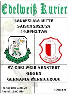 Programmheft 19.Spieltag - Germania Wernigerode