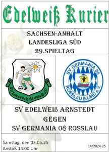 Programmheft 29.Spieltag - SV Germania 08 Roßlau