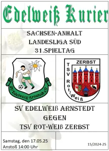 Programmheft 31.Spieltag - TSV Rot-Weiß Zerbst